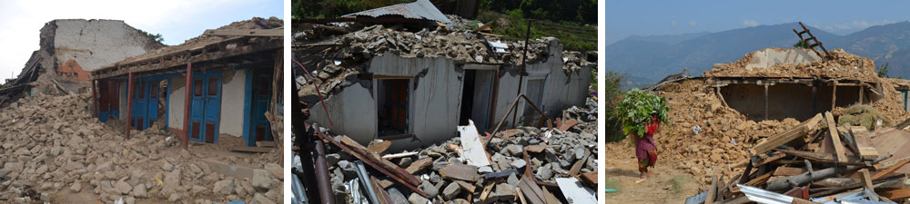 Destroyed Homes in Nepal after Earthquake