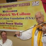Violin plays at the School of Management Sciences inVaranasi India